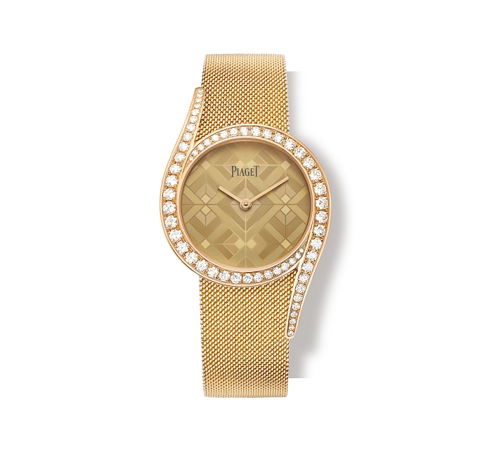 A golden watch encrusted with diamonds