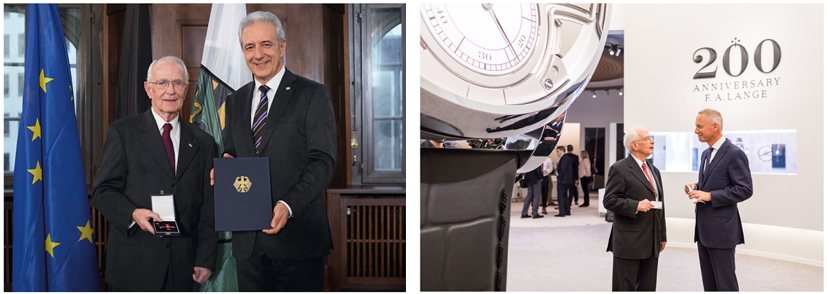 Two photos of Walter Lange standing with Wilhelm Schmid