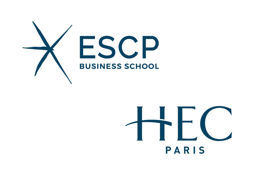 ESCP Business School logo and HEC Paris logo
