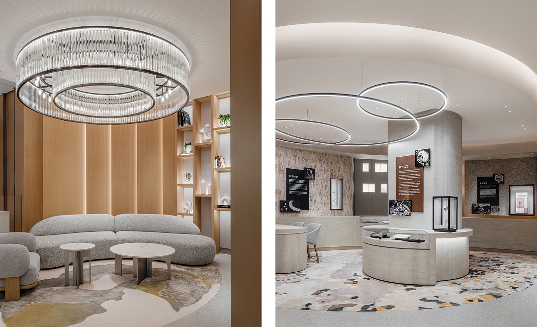 Two photos from interiors of Jaeger-LeCoultre Boutique