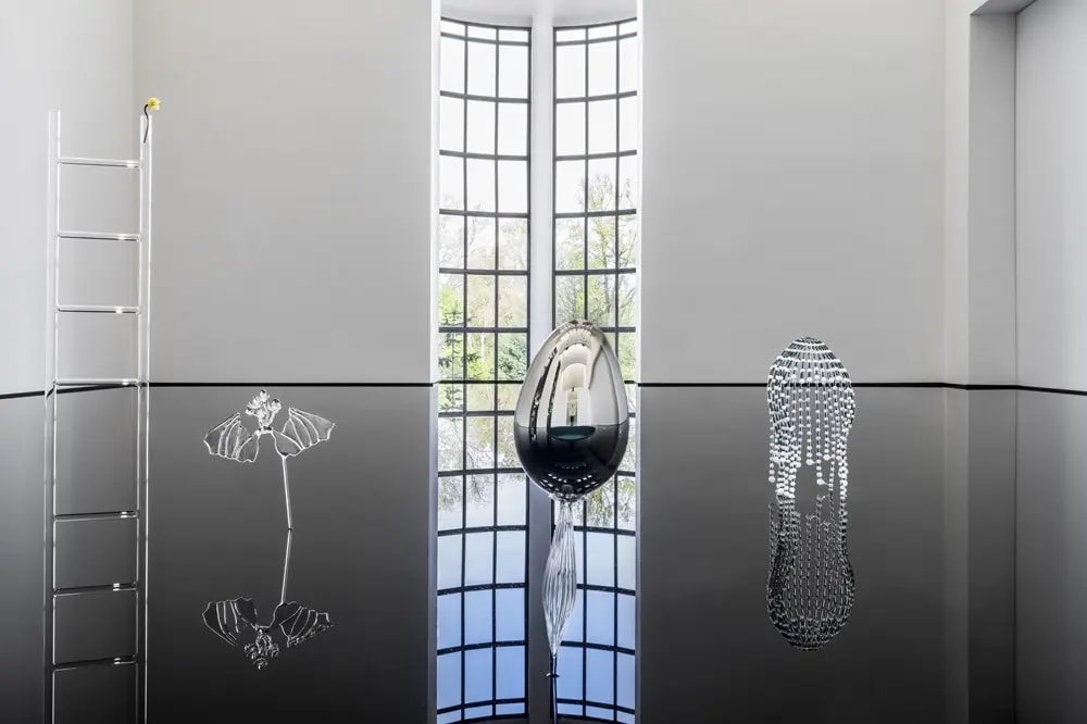 Four objects made from glass