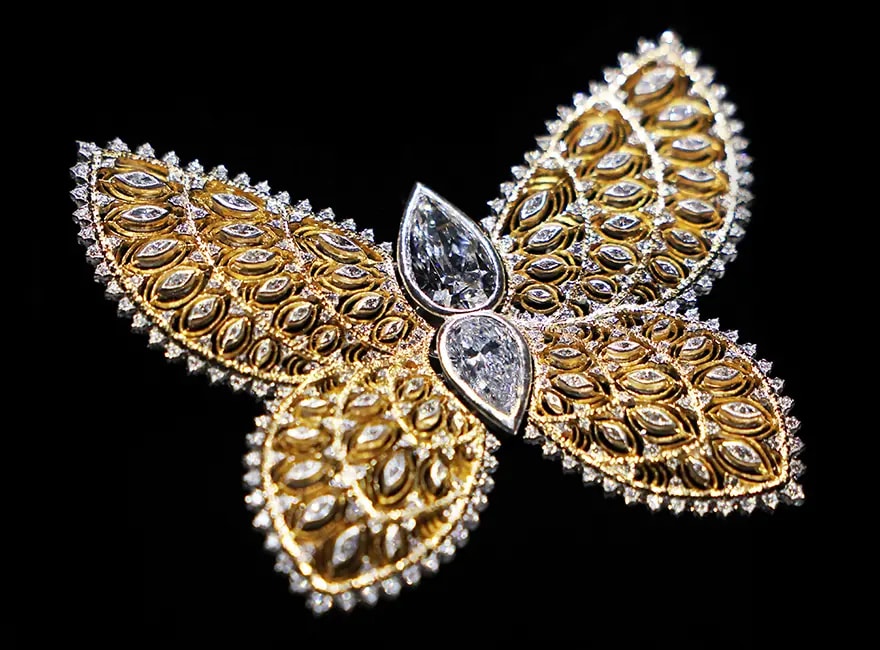A butterfly encrusted with diamonds